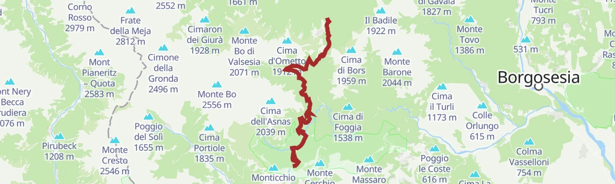 Route map: Ciclabile Alpe di Mera-Bielmonte